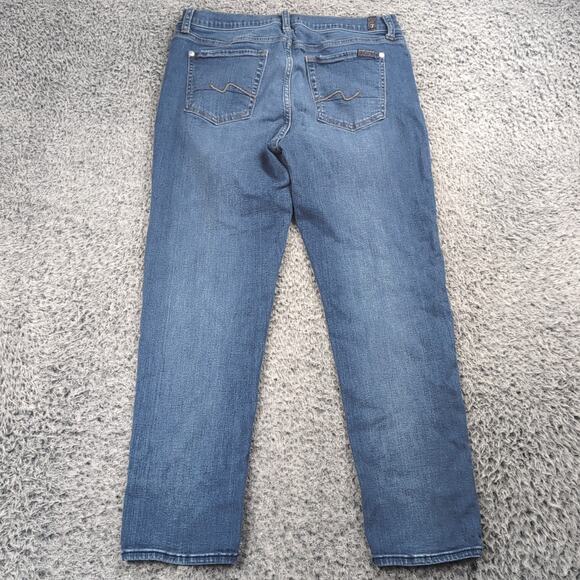 7 For All Mankind Jeans Women 29 Blue Josefina Denim Button Fly Stretch Casual - Picture 2 of 9